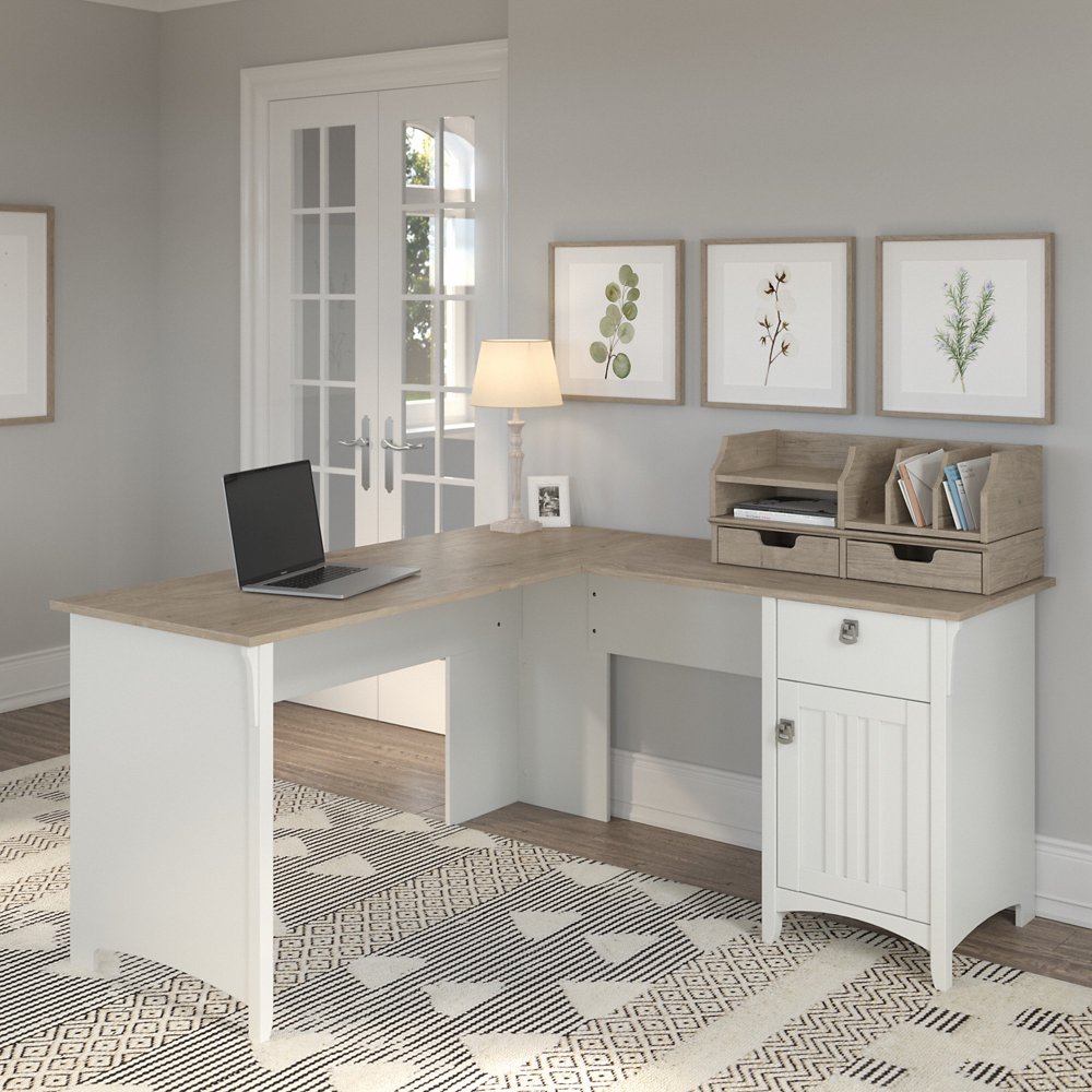 Bush Furniture Salinas 60W L Shaped Desk with Storage and Organizers