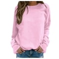 thumbnail image 1 of HNMKIU Chandail en Molleton Col Rond Femme Quotidien Maison Extérieur Entraînement Manches Longues Col Rond T-Shirt Haut Imprimé Chandail en Molleton Blouse de Rue Mode Urbaine, 1 of 4