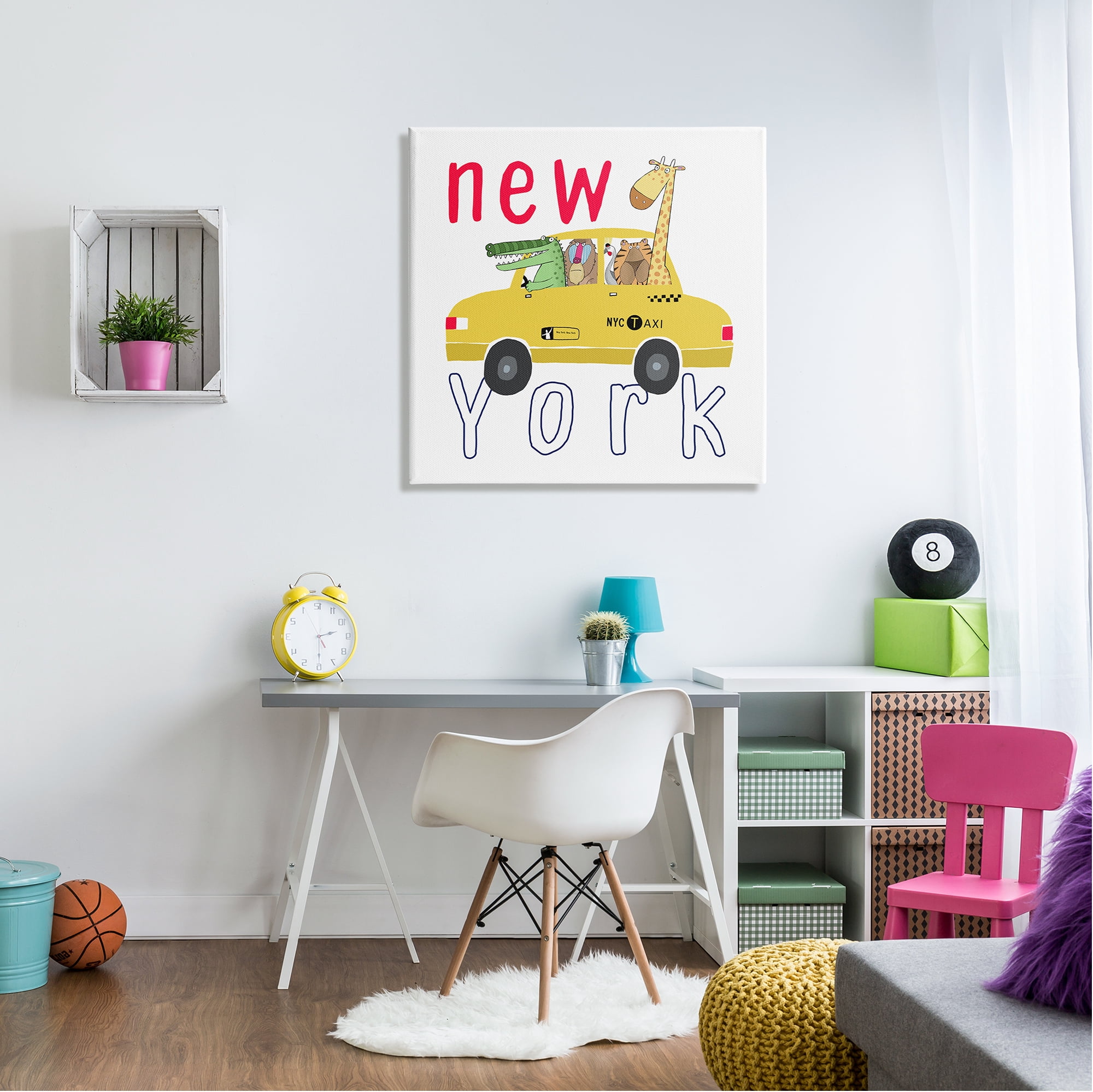 Stupell Industries New York Taxi Animals Animals & Insects Painting Gallery Wrapped Canvas Print Wall Art, 30 x 30