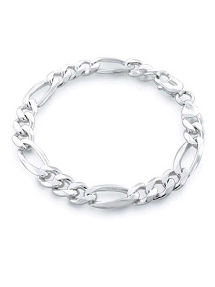 Mens Silver Heavy Figaro Chain Link 