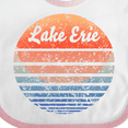 thumbnail image 4 of Inktastic Lake Erie Distressed Retro Sunset Boys or Girls Baby Bib, 4 of 4