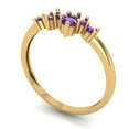 thumbnail image 2 of 0.17 ctw Wedding Band for Women - 14K Yellow Gold Natural Amethyst Stackable Eternity Ring, 2 of 6