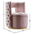 thumbnail image 5 of Meridian Furniture Theo Pink Velvet Swivel Accent Chair, 5 of 6