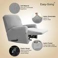 thumbnail image 3 of Easy-Going Jacquard Stretch Sofa Slipcover Non Slip Couch Cover, Recliner Size, Light Gray, 3 of 6