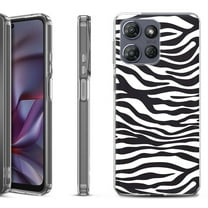 Shockproof Protective Phone Case for Motorola Moto G Play 2026, by OneToughShield - Zebra B/W