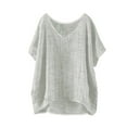 thumbnail image 2 of Linen T Shirts For Women Gauze Shirts Peasant Blouse Womens Gauze Tops Summer Blouses For Women Gauze Tunic Tops For Women Peasant Tops For Women Loose Fit Tee Shirt Women White2 XL, 2 of 6