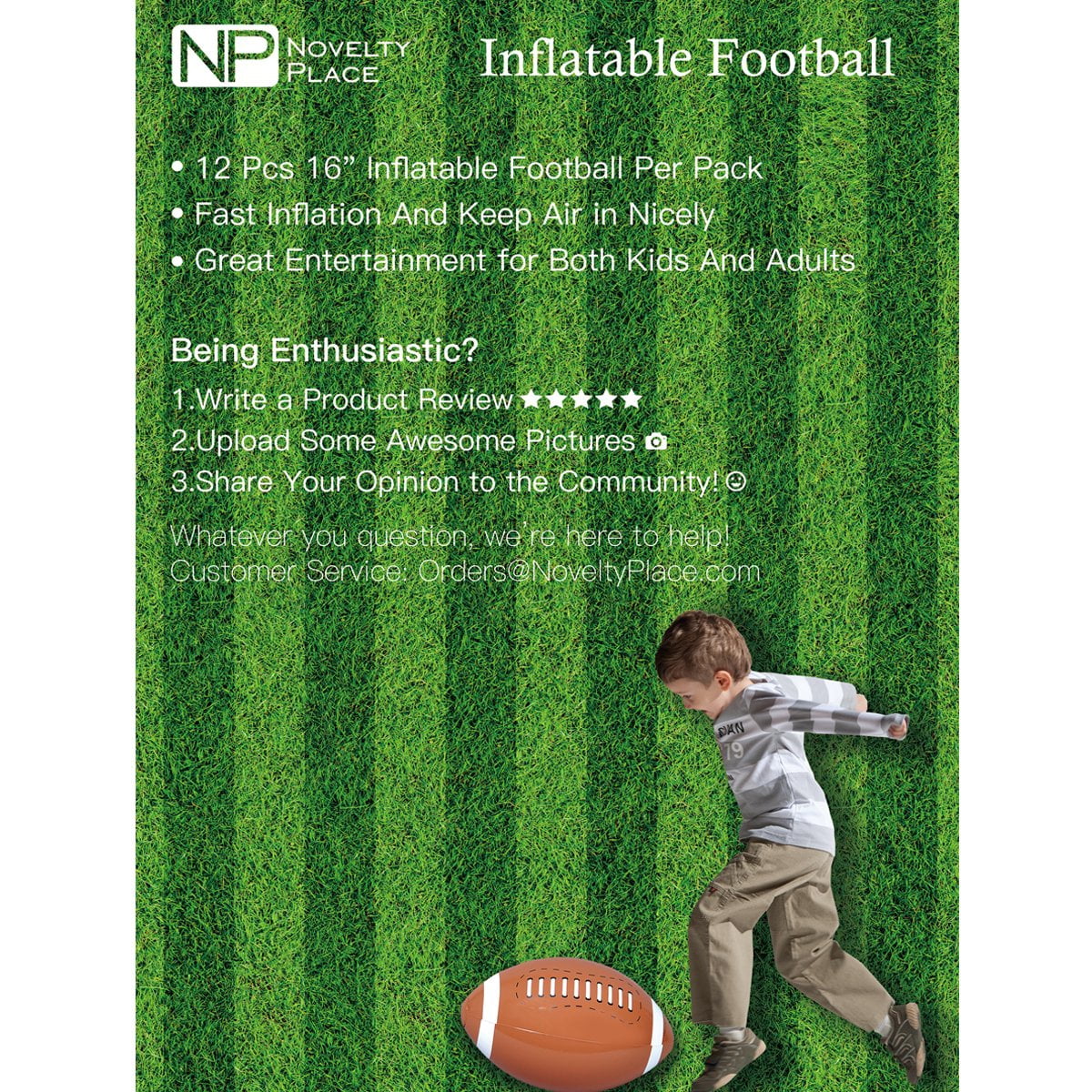 12Pcs Giant Inflatable Ball, 16 Inches Blow Up Football Toys Sport Balls, Summer Pool Beach Balls, Football Party Decoration
