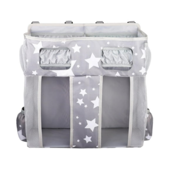 WeiLaiKeQi Hanging Diaper Organizer Spacious Changing Table Playard Baby Diaper Stacker Gray White Stars