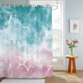 thumbnail image 4 of Pink Turquoise Ombre Shower Curtains for Bathroom, Abstract Beach Waves Gradient Waterproof Fabric Shower Curtain, Decorative Bathroom Curtain for Bathtub, 36"x72" , No Hooks Included, 4 of 9