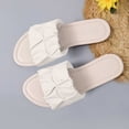 thumbnail image 5 of KIJBLAE Women's Color Block Flat Slide Sandals, Open Toe Non Slip Casual Slippers Summer Beach Vacation Outdoor Daily Wear Beige 38, 5 of 9