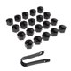 thumbnail image 1 of 20 tornillos para cubo central de rueda de coche y camión, tapa protectora de 17 mm Negro, 1 of 7
