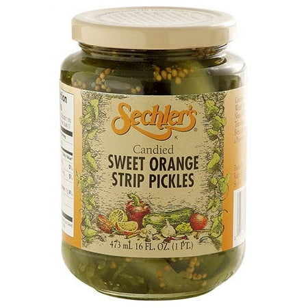 (Pack of 6) Sechler s Candied Sweet Orange Chunk Pickles 16 oz