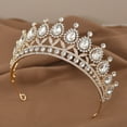 thumbnail image 2 of Yoyauz Women's Gold Crown Crystal Princess Tiara Crystal Queen's Crown Wedding, Bridal Hair Ornament Birthday Prom, Beauty Pageant Party  Barmitzvah Rite of Passage, Photo Props, 2 of 5