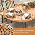 thumbnail image 6 of Kadyn Outdoor Dining Table, Camping Table, Dining Side Table,79 Inch Oval Patio Dining Table with Umbrella Hole and Acacia Wood Tabletop for 8 People, 6 of 7