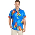thumbnail image 6 of HAPPY BAY Men's Hawaiian Shirts Short Sleeve Button Down Shirt Men's Casual Shirts Vacation Tropical Beach Summer Party Shirts for Men Funny XXL Floral, Blue, 6 of 6