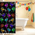 thumbnail image 3 of Erosebridal Sports Car Shower Curtain 72Wx72L, Paint Splatter Bathroom Curtain, Black Splatter, 3 of 5