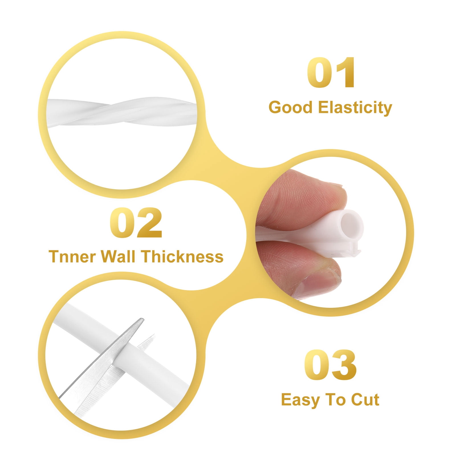 Window Weather Stripping Door Seal, 1/4" Wide Bulb Bubble Kerf Mount Silicone Rubber Weatherstrip Seal (10 m/33 ft, White)