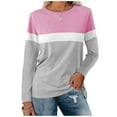 thumbnail image 1 of Pxiakgy Vente Chaude!! Tunique à Blocs de Couleur pour Femmes Hauts Décontractés à Manches Longues Col Rond Pull Tunique à Blocs de Couleur pour Femmes Hauts Décontractés à Manches Longues Col Rond Pull Rose L, 1 of 7