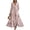 Pink, variant on Summer Dresses for Women V-Neck Floral Print Casual Maxi Dress 3/4 Sleeve Elegant Formal Cocktail Wedding Guest Dress Travel Outfits