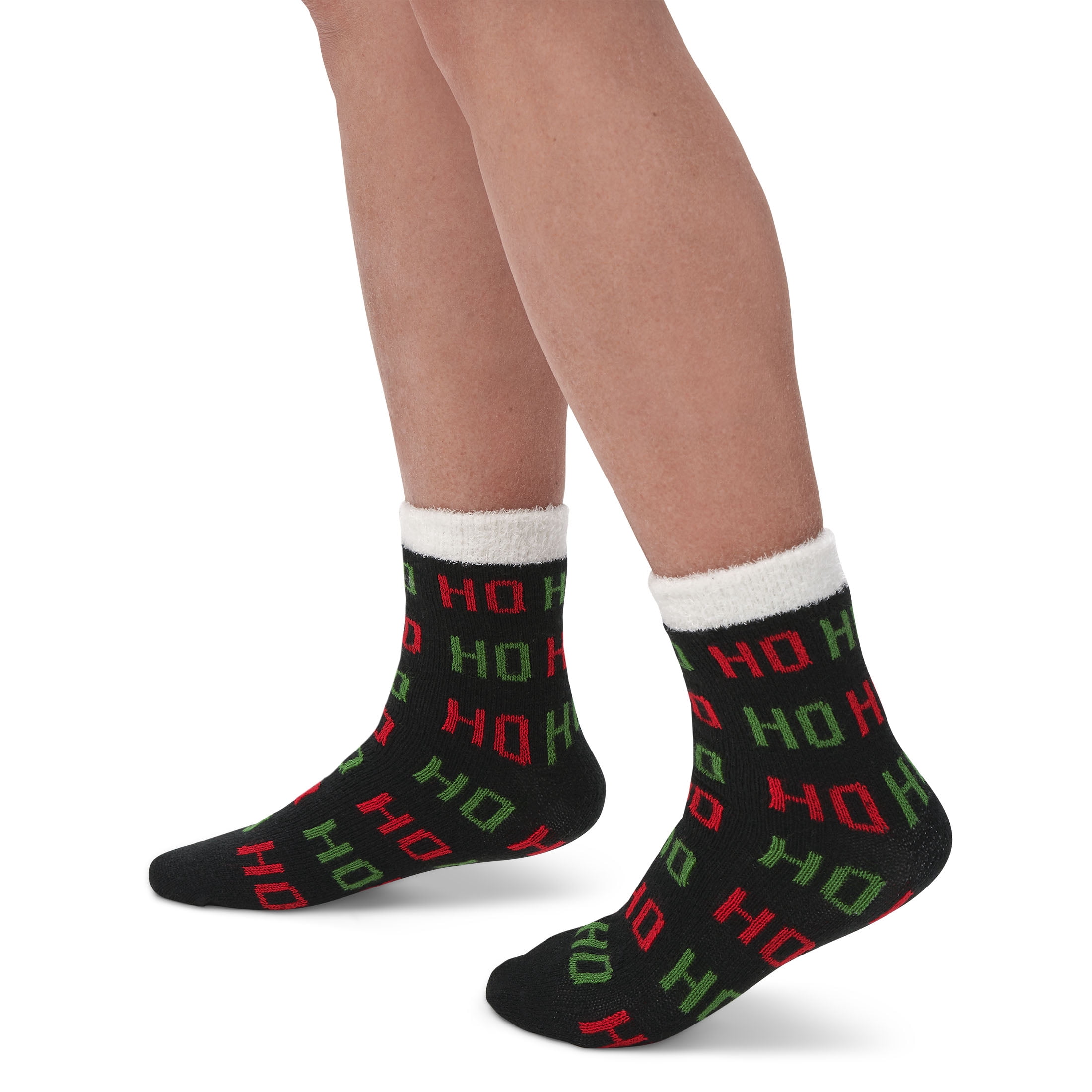 Airplus Dual Layer Holiday  Men's Large Crew Socks, 3 Pack Assorted Santa, Lights, Ho Ho Ho, Fits Size 8-12.5