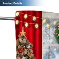 thumbnail image 6 of Christmas Window Curtain Winter Xmas Tree Print Curtains for Living Room Glitter Bokhen Light String Curtains Holiday Decor Rod Pocket Darkening Drapes for Bedroom 84 in x 84 in, 6 of 6