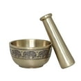 thumbnail image 5 of Brass Mortar and Pestle set/ Brushed Finish with Elephant carved Spice Grinder Pepper Crusher Bowl Pestle, 5 of 5