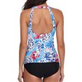 thumbnail image 4 of Utoimkio Tankini Bathing Suits for Women Two Piece Fashion Women Printed Bikini Push-Up Padded Swimwear Swimsuit Beachwear Set, 4 of 5