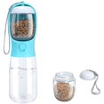 thumbnail image 1 of Botella de agua para perros, dispensador grande de botella de agua para perros con capacidad de 19 oz, portátil para caminar con contenedor de comida (azul), 1 of 5
