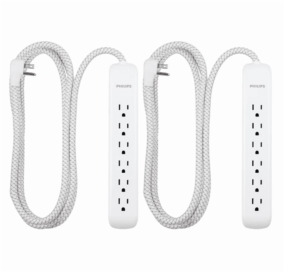 Philips 6-Outlet Surge Protector, 2 pk. - White