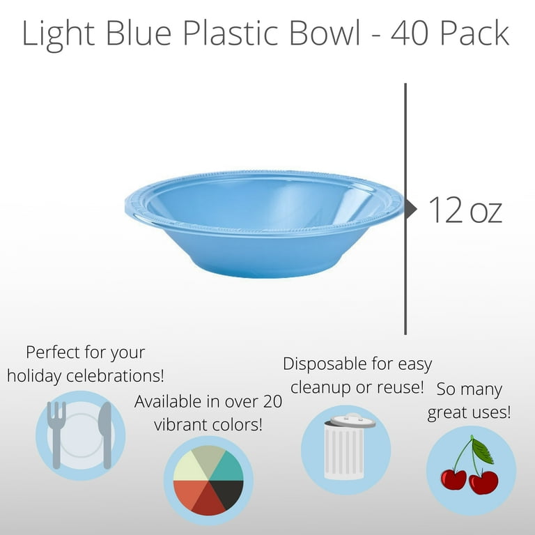 Blue Sky 40 Count Heavyweight Plastic Bowls, 12 oz., Clear