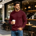 thumbnail image 6 of Garbnen S-4XL Mens Long Sleeve Shirts Crew Neck Raglan Shirt Casual Basic Relaxed Fit Athletic Fall Winter Mens Big and Tall Shirts XXL, 6 of 7