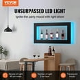 thumbnail image 3 of VEVOR Tuspu Liquor Bottle Display with LED Light, 48-inch Square, Home Illuminated Bar Shelf with RF Remote Control and App Control, 7 Static Colors, Synchronization d, 3 of 10