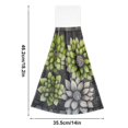 thumbnail image 6 of Yayeee Kitchen Hanging Hand Towels Set of 2 with Loop Bathroom Absorbent Tie Towel, Gray Floral, 6 of 7