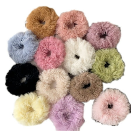 TELOLY 13Pcs Hair Ties,Plush Design Rubber Bands,Versatile Styling Scrunchies