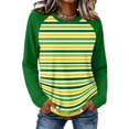 thumbnail image 3 of OIOLOYJM Long Sleeve Shirts for Women Crewneck Striped Casual Basic Relaxed Fit Tops Fall Fashion Comfortable Work Tees, 3 of 5
