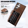 thumbnail image 6 of SaniMore for Samsung Galaxy S22 Ultra Case, Samsung Galaxy S22 Ultra Wallet Case for Women Men, PU Leather RFID Blocking Wristlet Zipper Shoulder Strap Cover with Card Holder Kickstand, Brown, 6 of 10