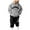 A01-Grey, variant on Caqnni School Sports Team Warm-Up Outfit: Girls' Matching Hoodie and Sweatpants Set for Before/After Games and Team Spirit(A01-Grey,4-5 Years)
