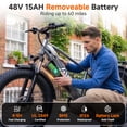 thumbnail image 4 of TST Electric Bike for Men, 750W E-Mountain Bike, 26" Fat Tire Electric Bike with 48V/15Ah Battery UL2849, 65Miles Long Range, 7-Speed Gear, 20mph Fast Ebike, 4 of 9