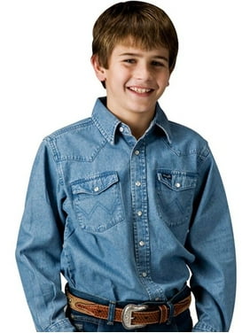 Wrangler Boys Shirts Tops Walmart Com - blue cowboy flannel w white shirt roblox