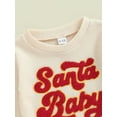 thumbnail image 6 of Elippeo Baby Boy Girl Christmas Waffle Outfit 6 12 18 24 Months 3 Years  Letter Embroidery Long Sleeve Sweatshirt Elastic Waist Pants 2 Piece Set, 6 of 9