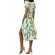 thumbnail image 2 of VISgogo Vestido de verano para mujer, manga corta, cuello en V, estampado a la moda, cierre de botón, vestido con cinturón VISgogo moda, 2 of 3