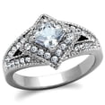 thumbnail image 1 of Bague en Acier Inoxydable Poli pour Femmes avec Grade AAA CZ en Transparent - Taille 7, 1 of 1