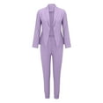 thumbnail image 4 of GILIGEGE 2 Piece Sets for Women Women's Fashionable and Casual Solid Color Suit Trousers Set Purple Xl, 4 of 6