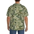 thumbnail image 3 of KLL Tropical Plants Green Print Men's Shirt Short Sleeve Button Down Summer Cuba Beach Shirts- X-Large, 3 of 5