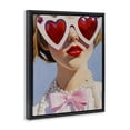 thumbnail image 2 of Stupell Industries Art Deco Romantic Red Heart Glasses Black Floating Frame Canvas Art, 17 x 21, by The Prints Vibe, 2 of 8