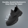 thumbnail image 3 of Fittington Slip on Shoes for Men Hiking Walking Shoes Trekking Loafer with Arch Support, Black-Size 11, 3 of 11