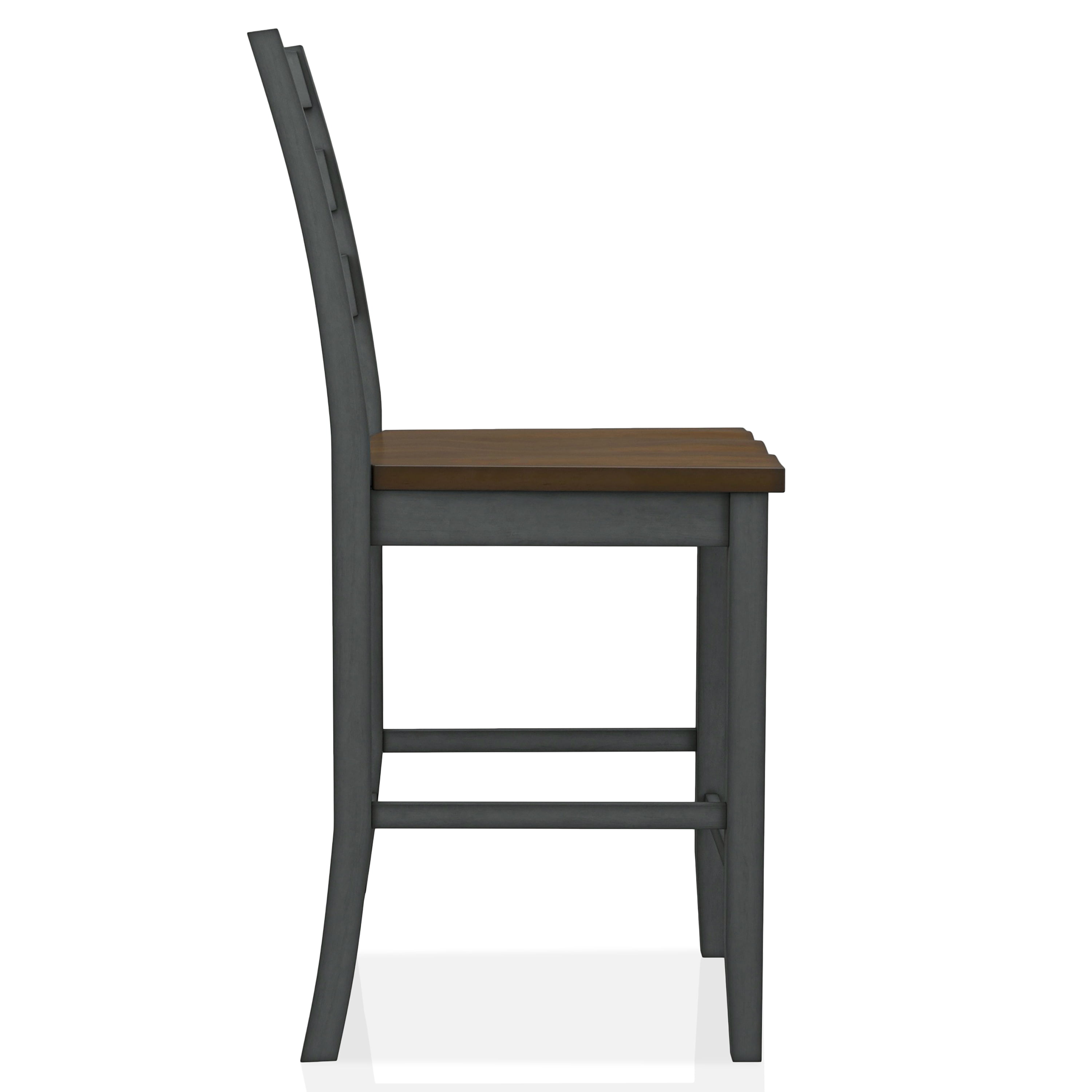 Furniture of America Donia Wood Counter Chair- Set of 2, Antique Gray