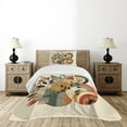 thumbnail image 4 of Ambesonne Monstera Quilted Bedspread Set 2 Pcs, Modern Abstract Botanic, Twin Size, Burnt Sienna Pale Seafoam, 4 of 5