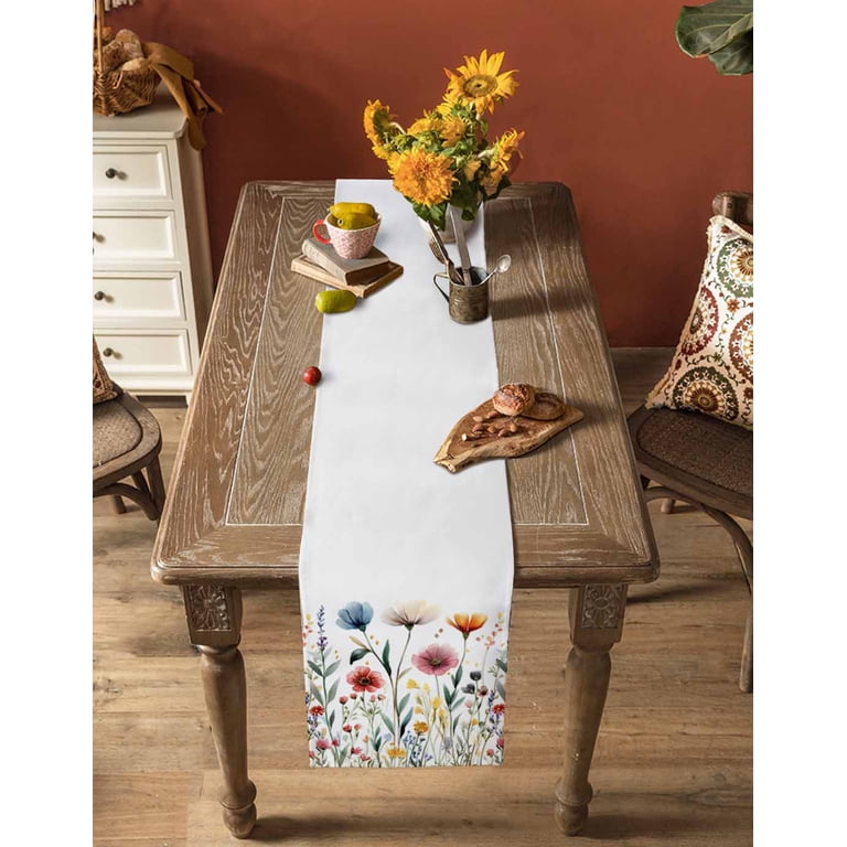 Table Runner Dresser Scarf 13 x 48 Inch Pink Blue Floral Rustic Wildflower  Leaf Spring Blossom Table Runners Non-Slip Heat Kitchen Dining Table Decor  for Indoor Outdoor Home Party Decoration - Walmart.com