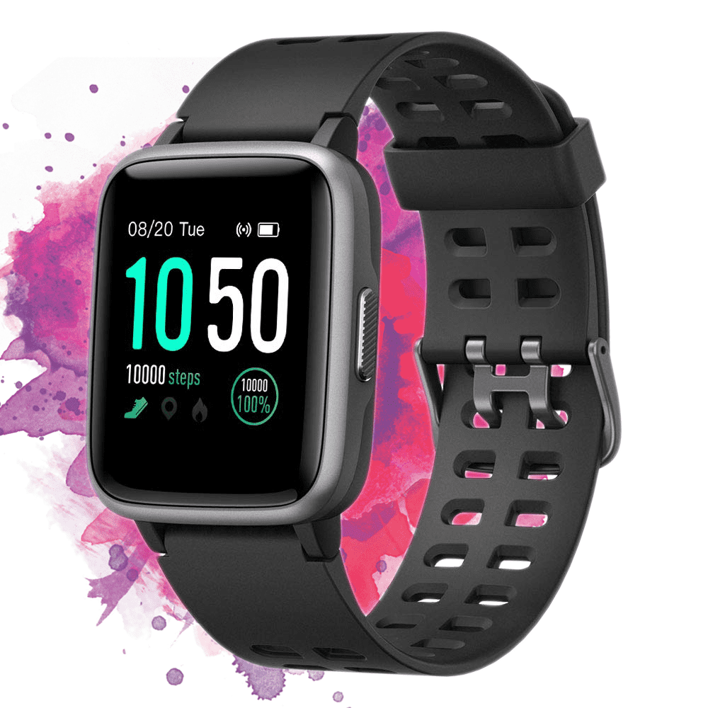 Smart Fitness Watch with Heart Rate Monitor, Waterproof Fitness